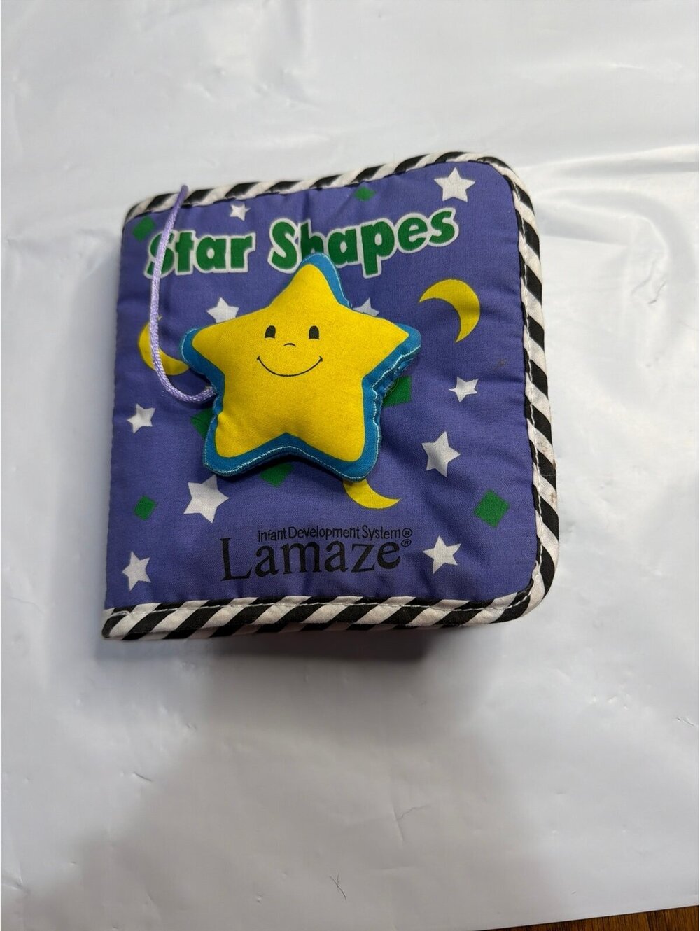 Vintage Lamaze Infant Development System Star Shapes Soft Book